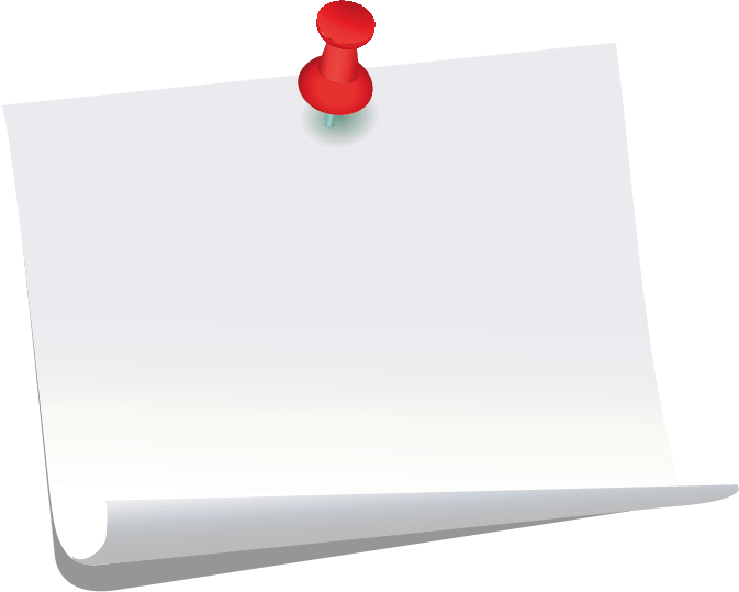 post it gauche recourbé avec punaisepng